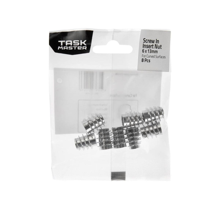 Taskmaster Screw-In Insert Nut - M6 x 13mm - Metal - Curved Surfaces - SuperSaverAU - view 1