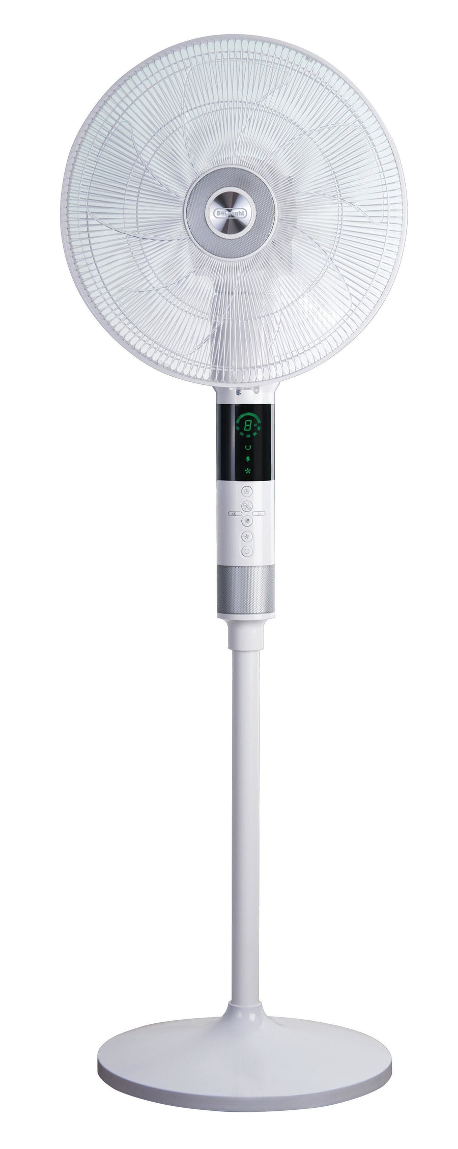 DeLonghi 40cm Pedestal Fan - 3 Speeds, 360 Degree Oscillation, Timer, Remote Control - DEAPF40WH