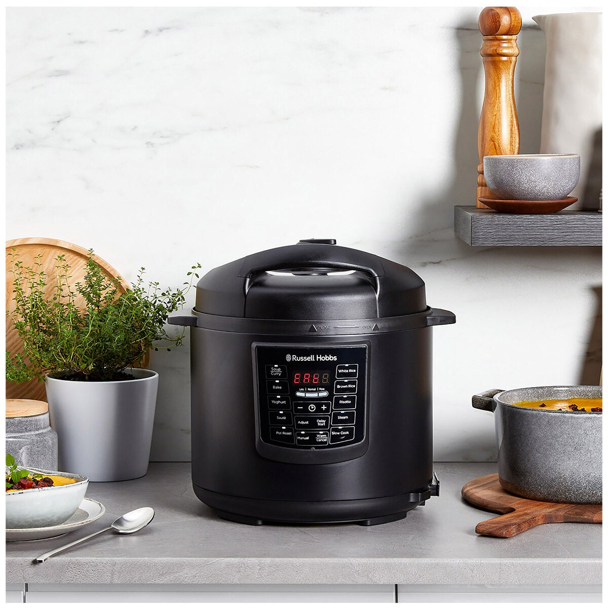 Russell Hobbs Digital Multicooker - Eleven Preset Functions, Keep Warm, Delay Start, Black - RHPC3000