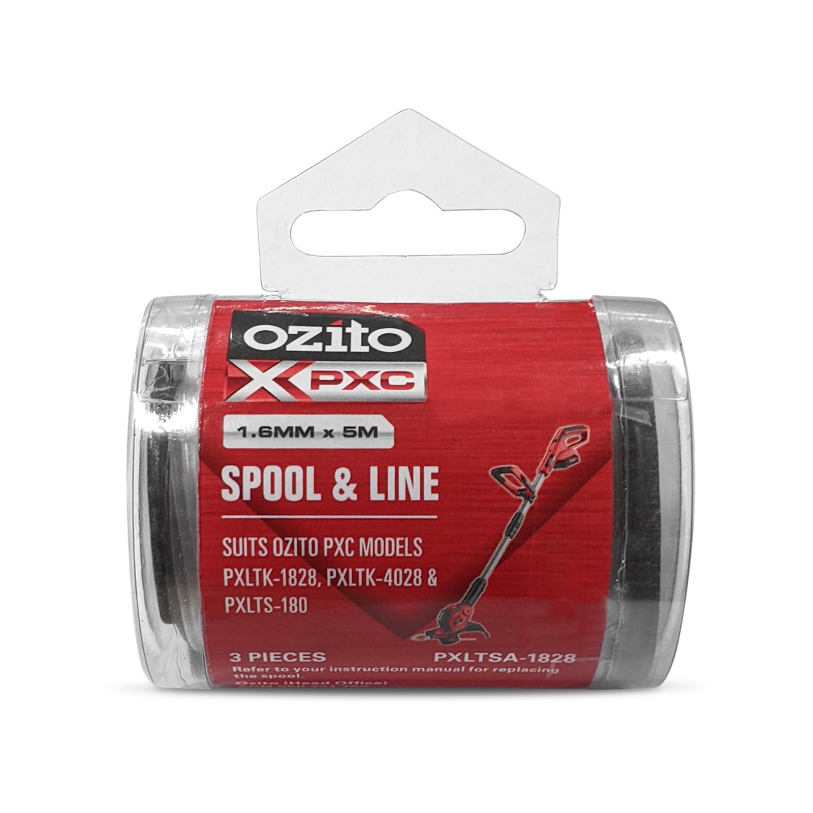 Ozito PXC 1.6mm x 5m Spool & Line PXLTSA-1828 - 3 Pack Pre-Wound