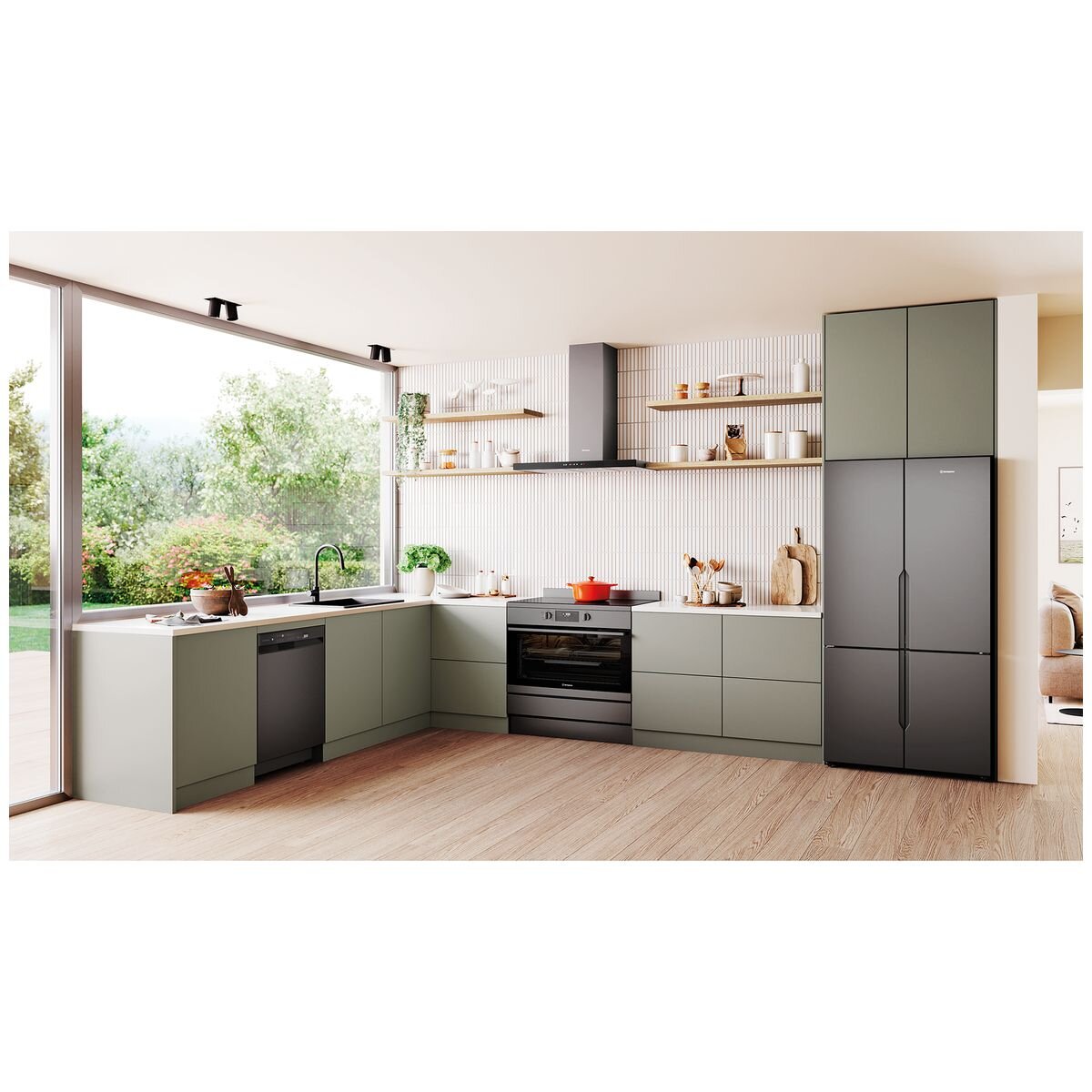 Westinghouse 564L French Door Fridge - Matte Charcoal Black, AutoSense Cooling, Sphere Ice Tray - WQE5700BD