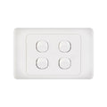 DETA White Quad Switch 4 Gang 240V 10A Polycarbonate 6104B
