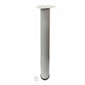 Adoored Table Leg - 60 x 710mm - Steel - Adjustable White - SuperSaverAU - view 1
