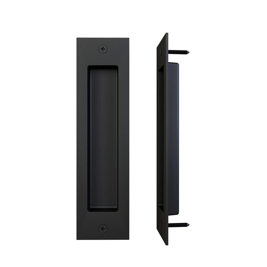 Rolltrak Barn Door Recessed Handle - Matte Black - Steel - Easy Install - SuperSaverAU - view 1