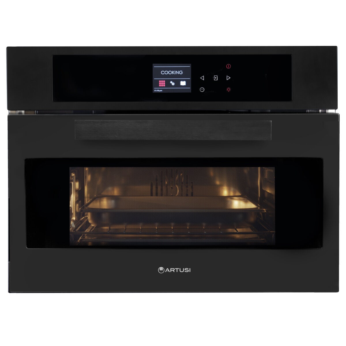 Artusi 60cm built-in combination steam oven - matte black, TFT touch control, 10 functions - ACS45MB