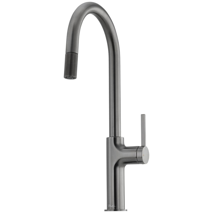 Oliveri Vilo Pull Out Gooseneck Mixer Tap 6L/min - Gunmetal, 5-Star WELS Rating - VT2400-GM