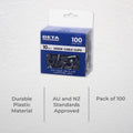 DETA 10mm Black Hook Cable Clips - 100 Pack - Durable Plastic - Carbon Steel - SuperSaverAU - view 2