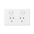 DETA X6 White Double Powerpoint 10amp Polycarbonate Flush Cover - SuperSaverAU - view 1