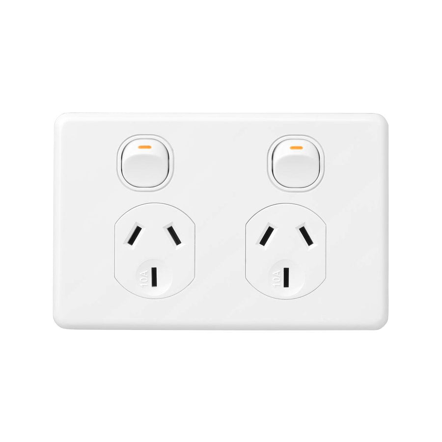 DETA X6 White Double Powerpoint 10amp Polycarbonate Flush Cover - SuperSaverAU - view 1