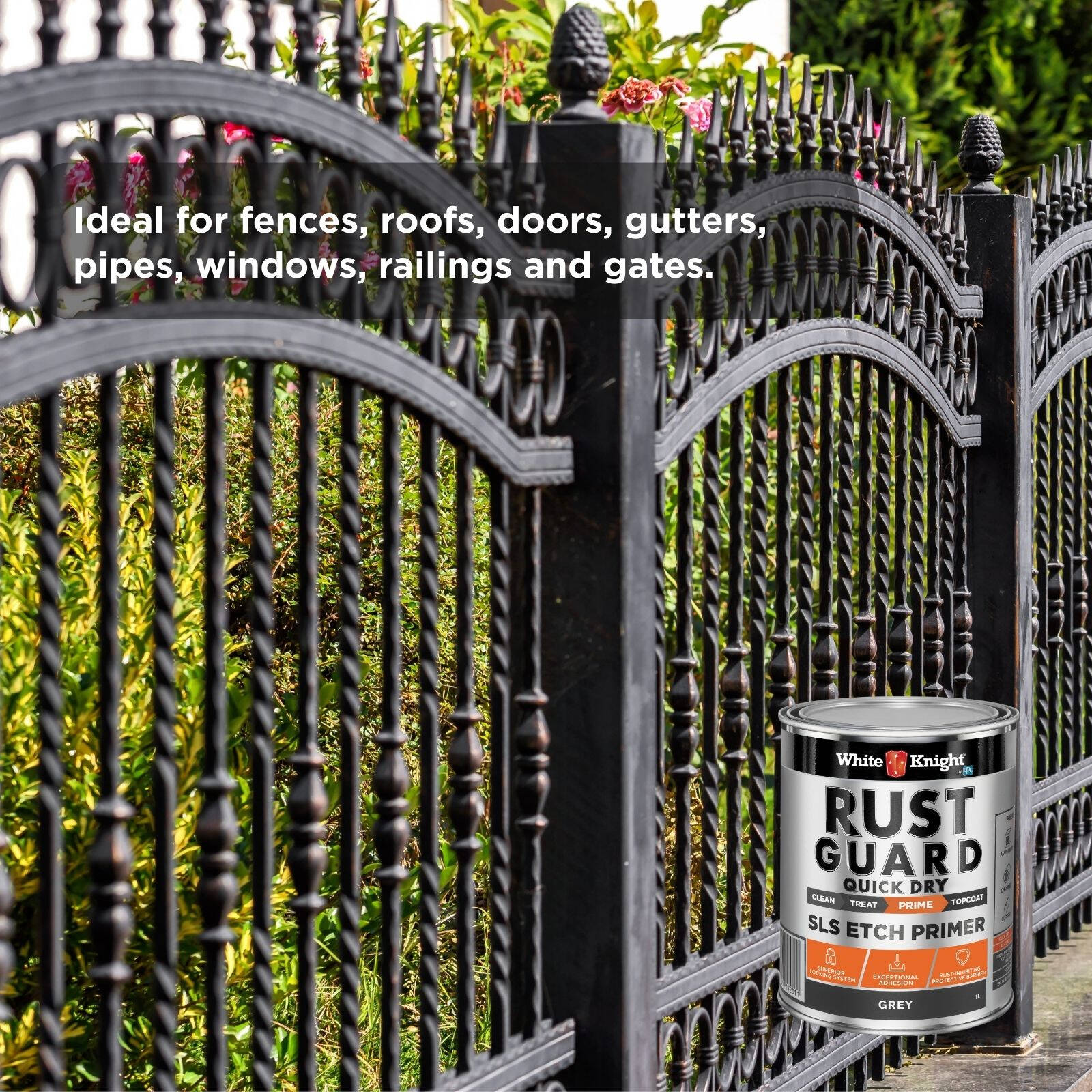 White Knight Rust Guard 1L Grey Quick Dry SLS Etch Primer