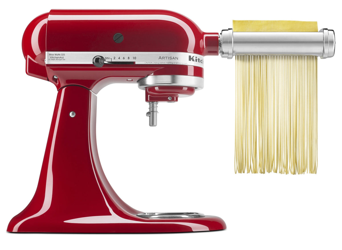 KitchenAid 3 piece pasta roller attachment - stainless steel, spaghetti and fettuccine cutters - KSMPRA