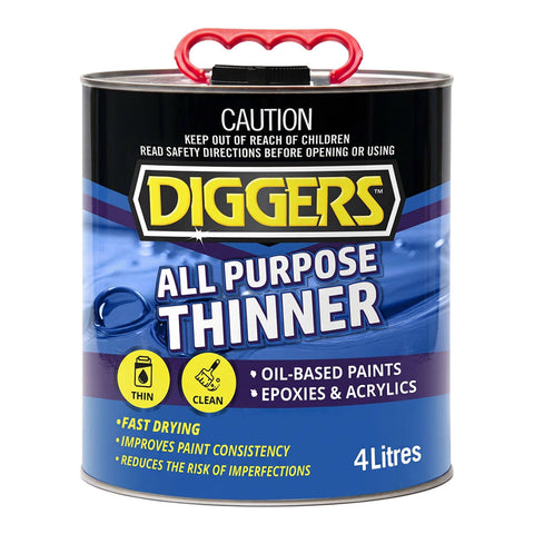 DIGGERS 4L All Purpose Thinner Liquid Solvent Cleaner Indoor & Outdoor