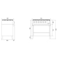 ILVE 90cm Panoramagic Freestanding Dual Fuel Oven and Stove - Six Burners, 97L, Stainless Steel - PM09FDS3SS