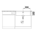 Blanco Solis 700-U undermount sink - stainless steel finish, covered C-overflow, InFino drain - 528001