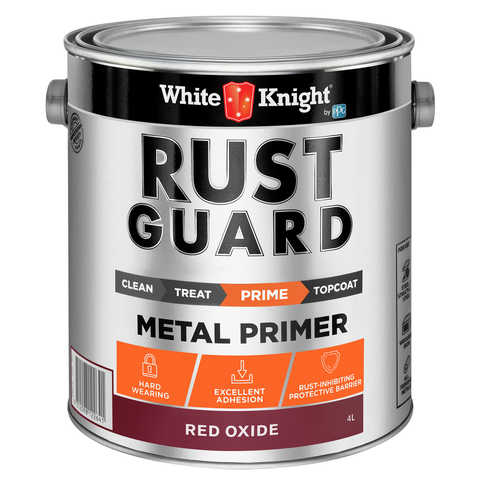 White Knight Rust Guard Red Oxide Metal Primer Paint 4L - 4L - Rust Protection - SuperSaverAU - view 1