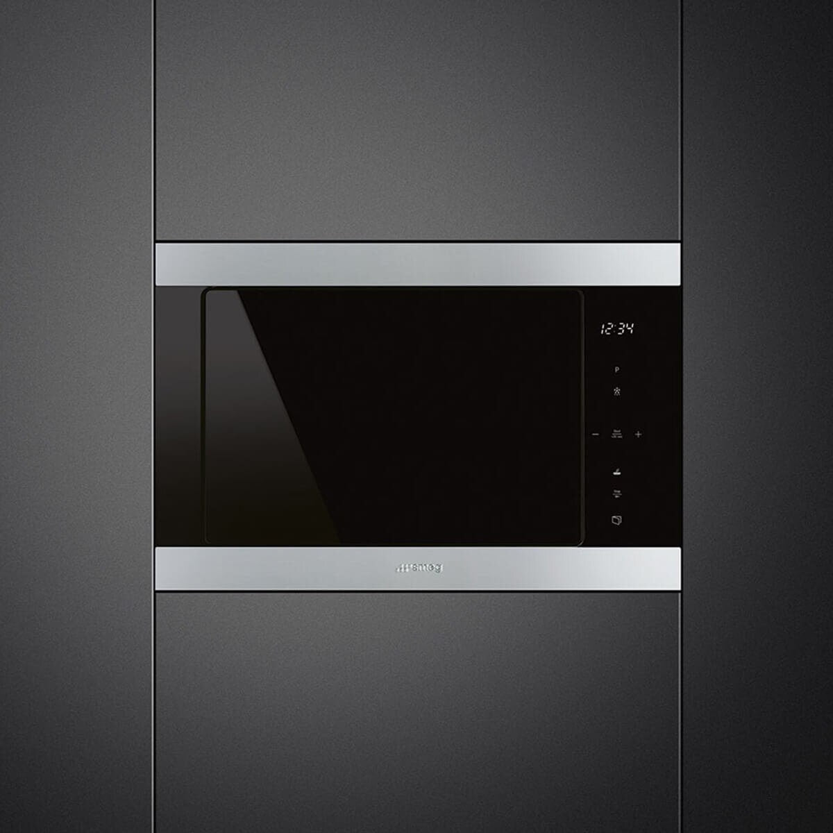 Smeg Classic 25L Built-In Microwave with Grill - Stainless Steel, 900W Microwave, 1000W Grill - FMIA325X