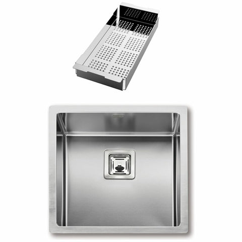 Artinox Radius 40 Single Bowl Sink - Stainless Steel, 440mm Wide, Top, Under or Flush Mount - RAACC4040