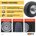 Move It 250 x 4" Pneumatic Wheel, 5/8" Bearing, Offset Steel Hub, 100kg