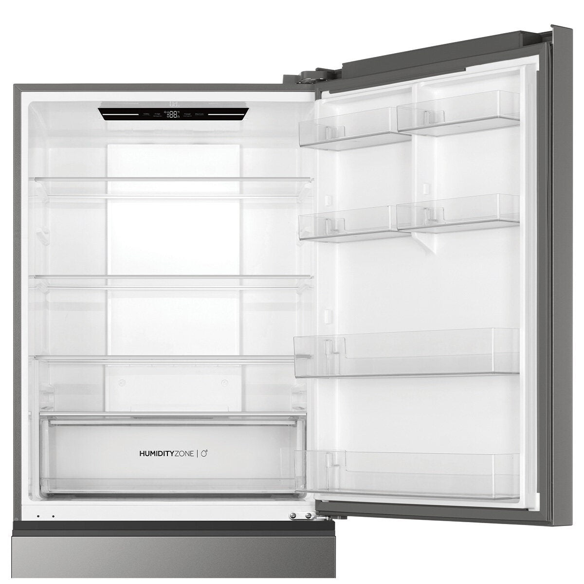 Haier 517L Bottom Mount Fridge - Satina Silver, 5.5 Star Energy, Reversible Door - HRF510BS