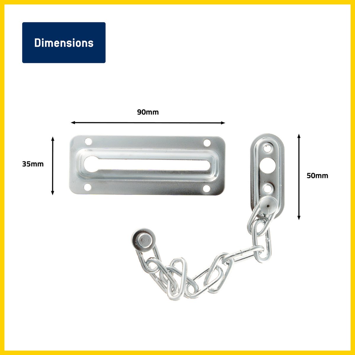Syneco Nickel Plated Door Chain Guard - 195mm x 24mm x 95mm - Security - SuperSaverAU - view 3