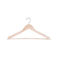 Practa Timber Clothes Hangers with Bar 5 Pack Natural Wood