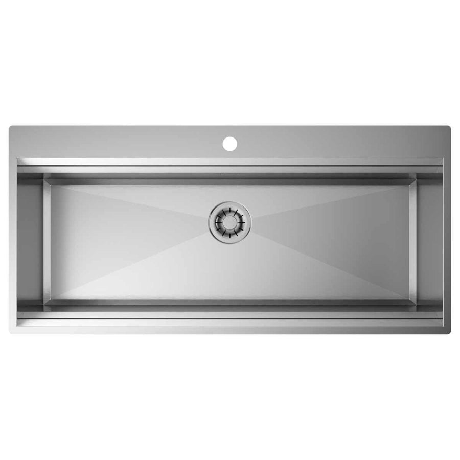 Artinox Layer BRP 104 Workstation Sink - 1080mm Wide, AISI 304 Stainless Steel, Overflow - BRP104