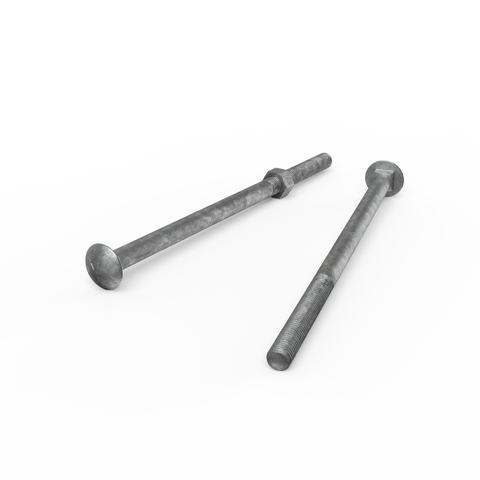 Zenith Hot Dip Galvanised M12 x 240mm Cup Head Bolts Nuts Each - SuperSaverAU - view 1
