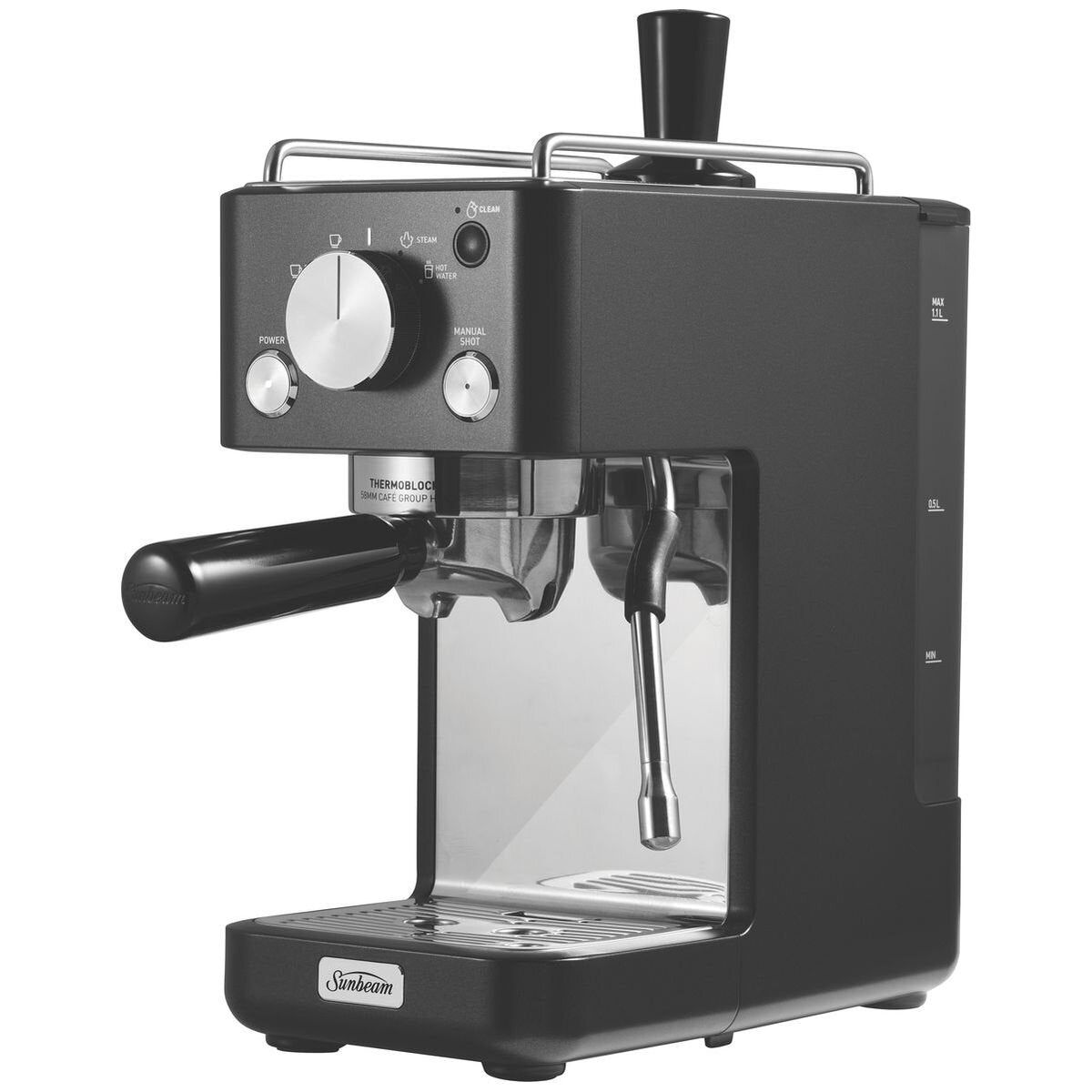 Sunbeam Origins Slimline espresso machine 1.1L - Black, 58mm group head, volumetric shots - EMM4500BK