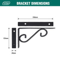 Carinya Scroll Stayed Bracket - 250 x 125mm - Powder Coated Steel - Black - SuperSaverAU - view 4