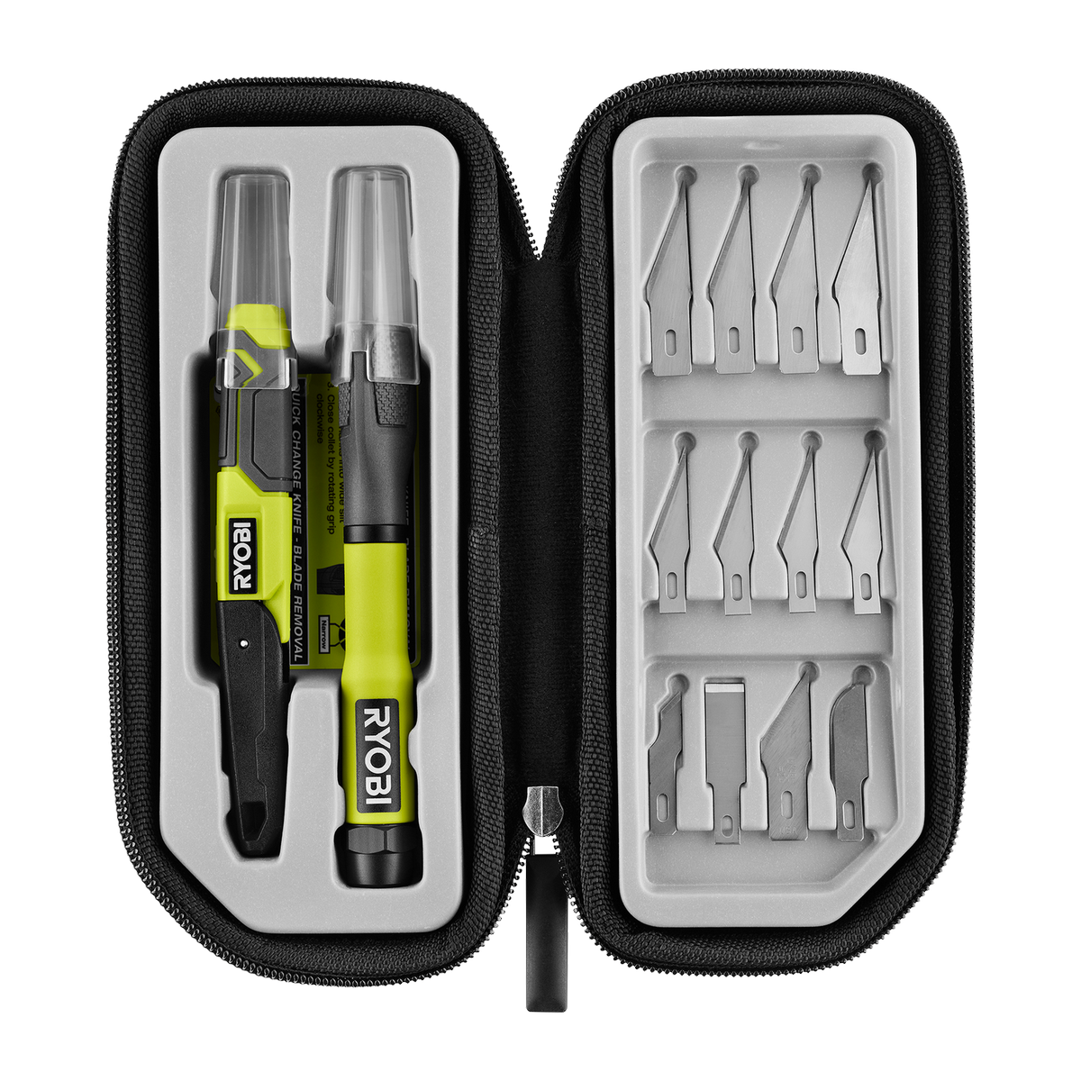 Ryobi 14 Piece Hobby Knife Set - Quick Change & 2-in-1 Knives - 24mm x 28mm x 292mm - SuperSaverAU - view 1