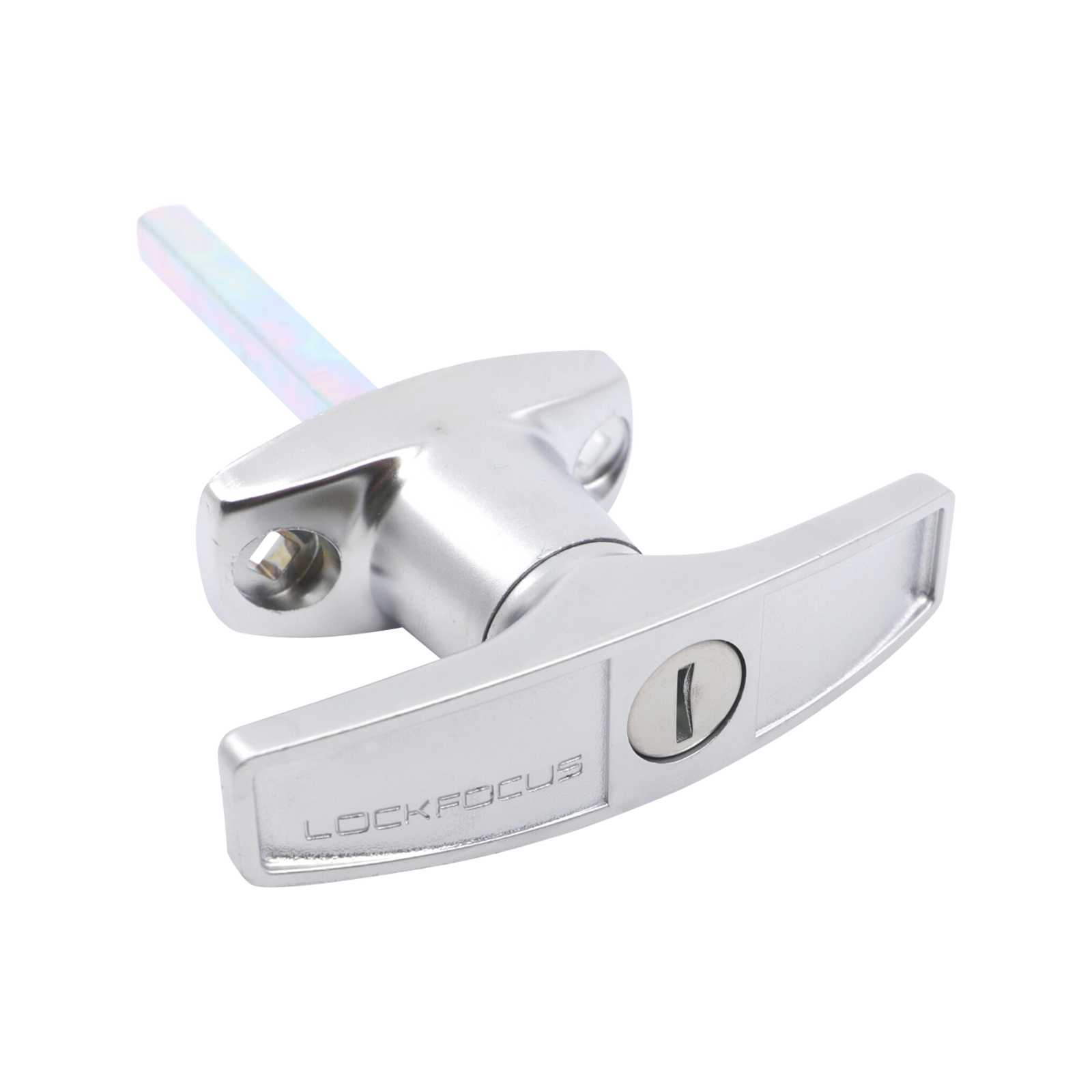 Liftaway Front Fix T-Handle Garage Door Lock, Steel, Satin, 2 Keys