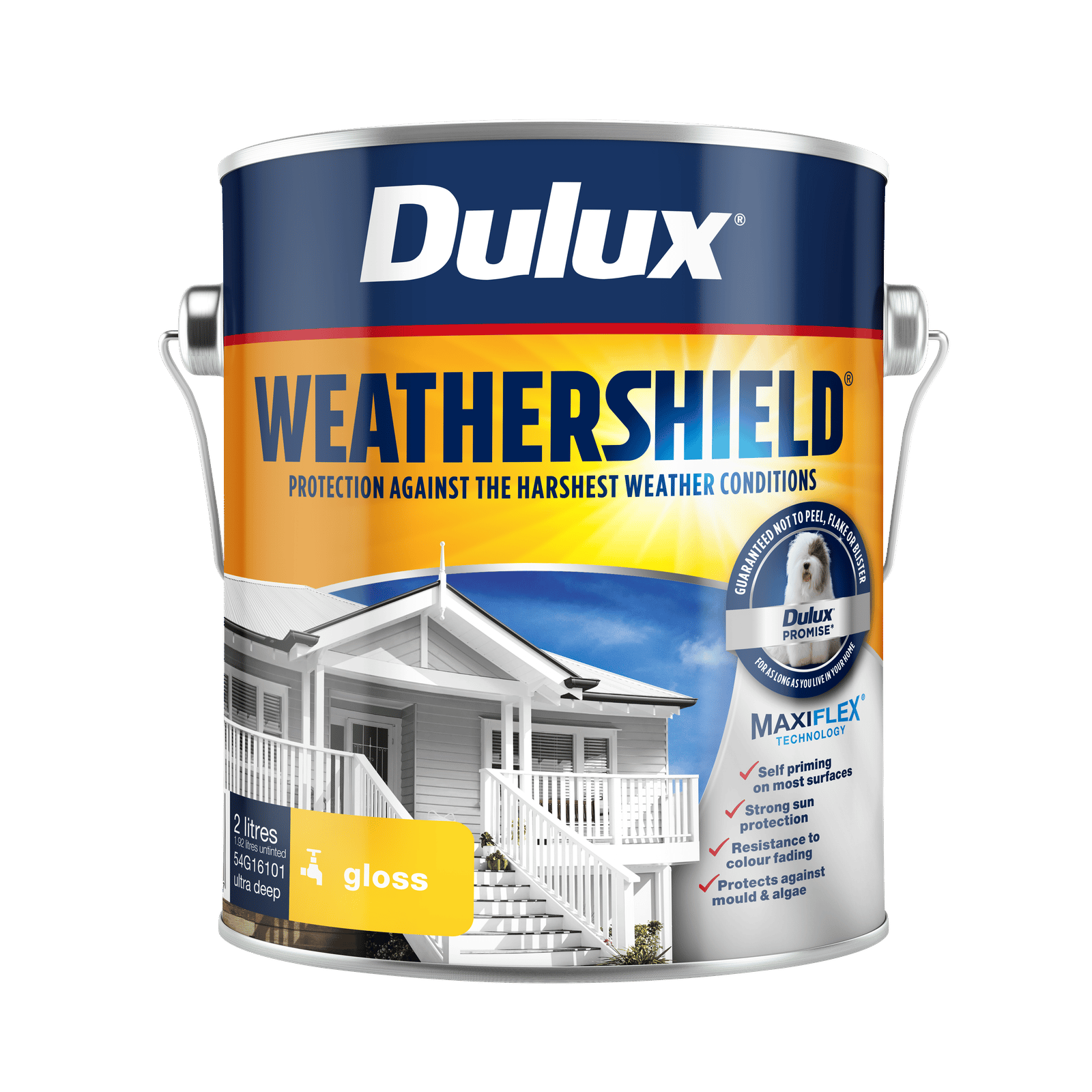 Dulux Weathershield 2L Ultra Deep Base Gloss Exterior Paint Tintable