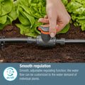 GARDENA 13mm Micro Irrigation Shut-Off / Regulation Valve Black High-Impact Plastic