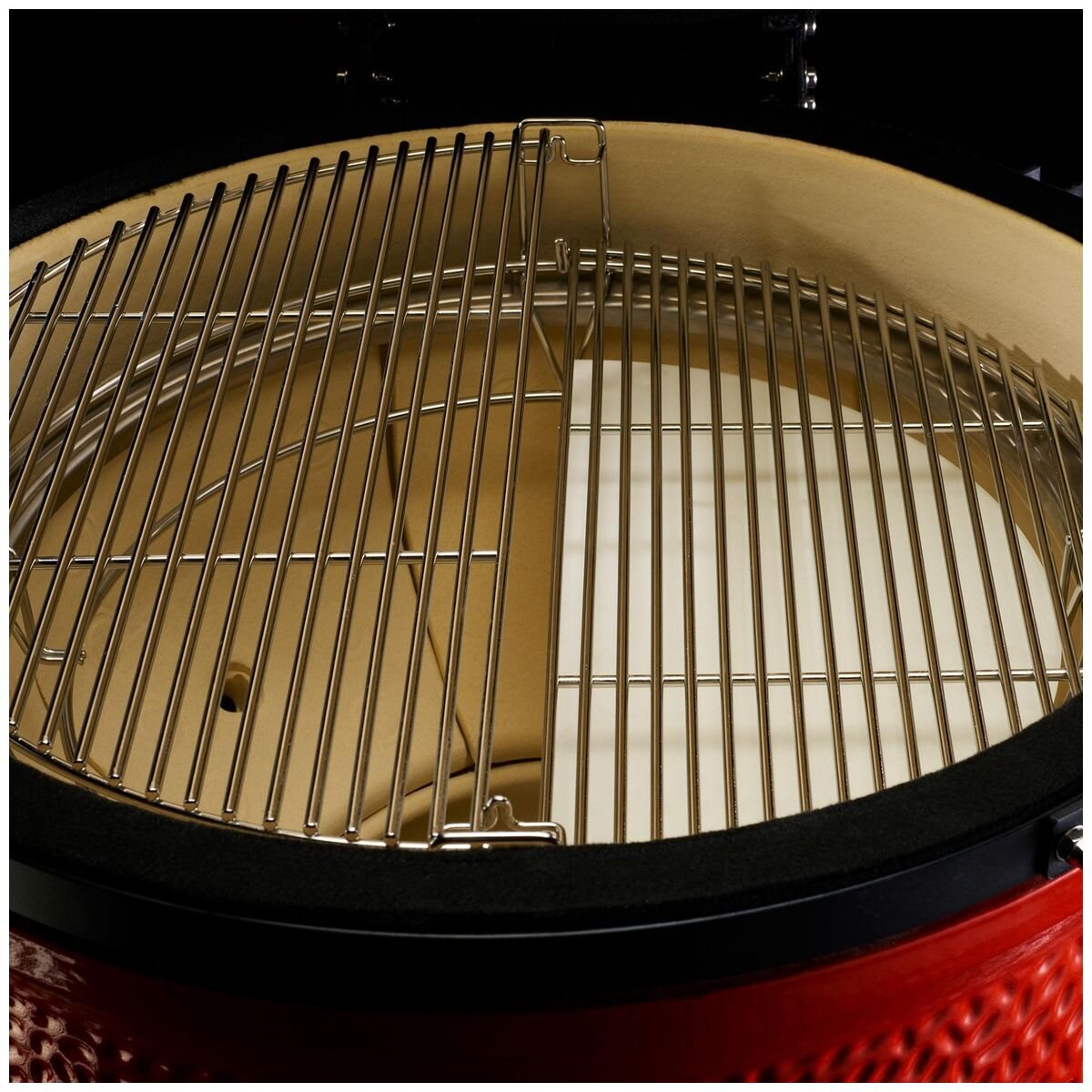Kamado Joe Classic I Ceramic Grill - Red, Two-Tier Cooking, Cart with Locking Wheels - KJ23RH
