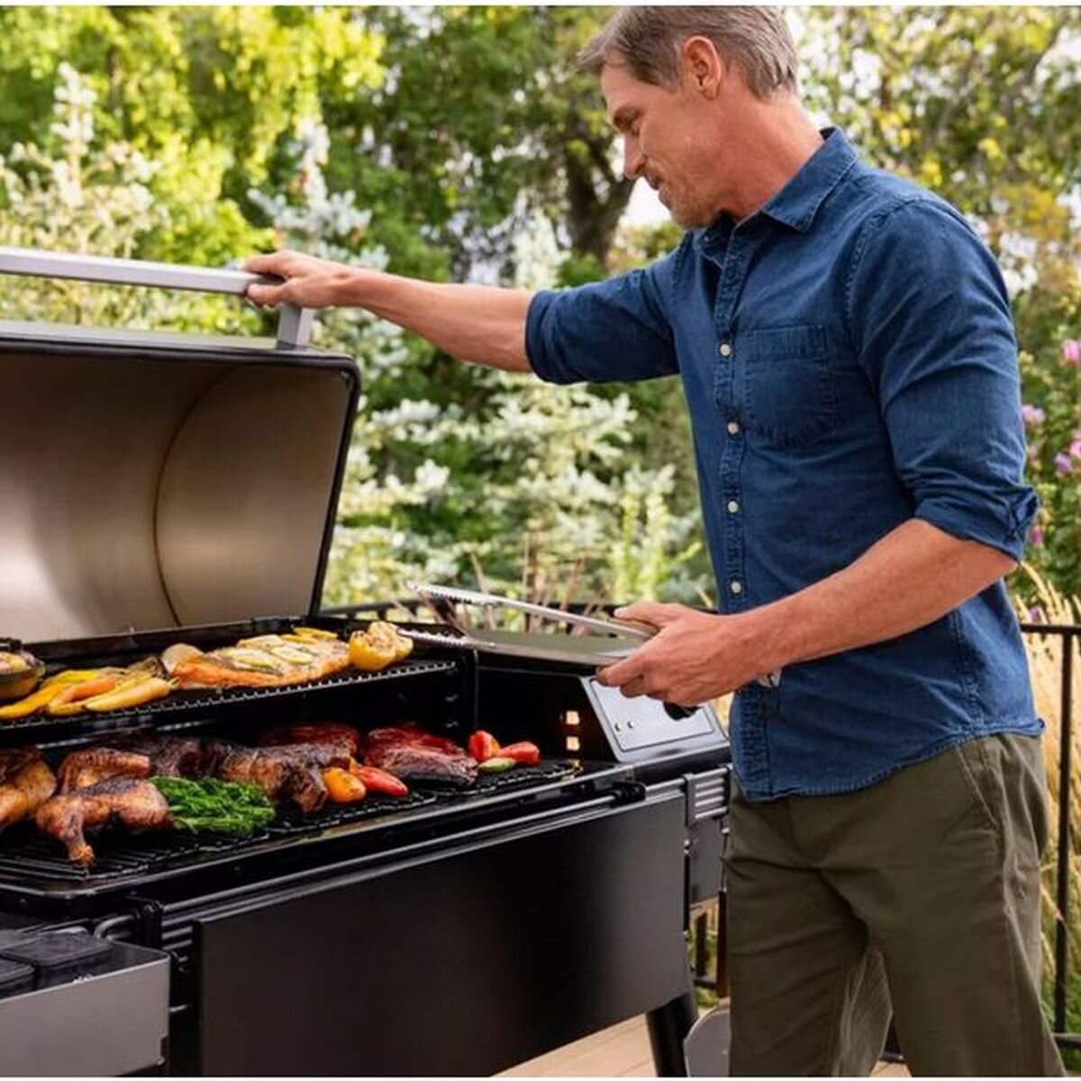 Traeger Ironwood XL Pellet Wood Grill - 889 sq in Cooking Space, WiFIRE, Black - TFB93RLGG
