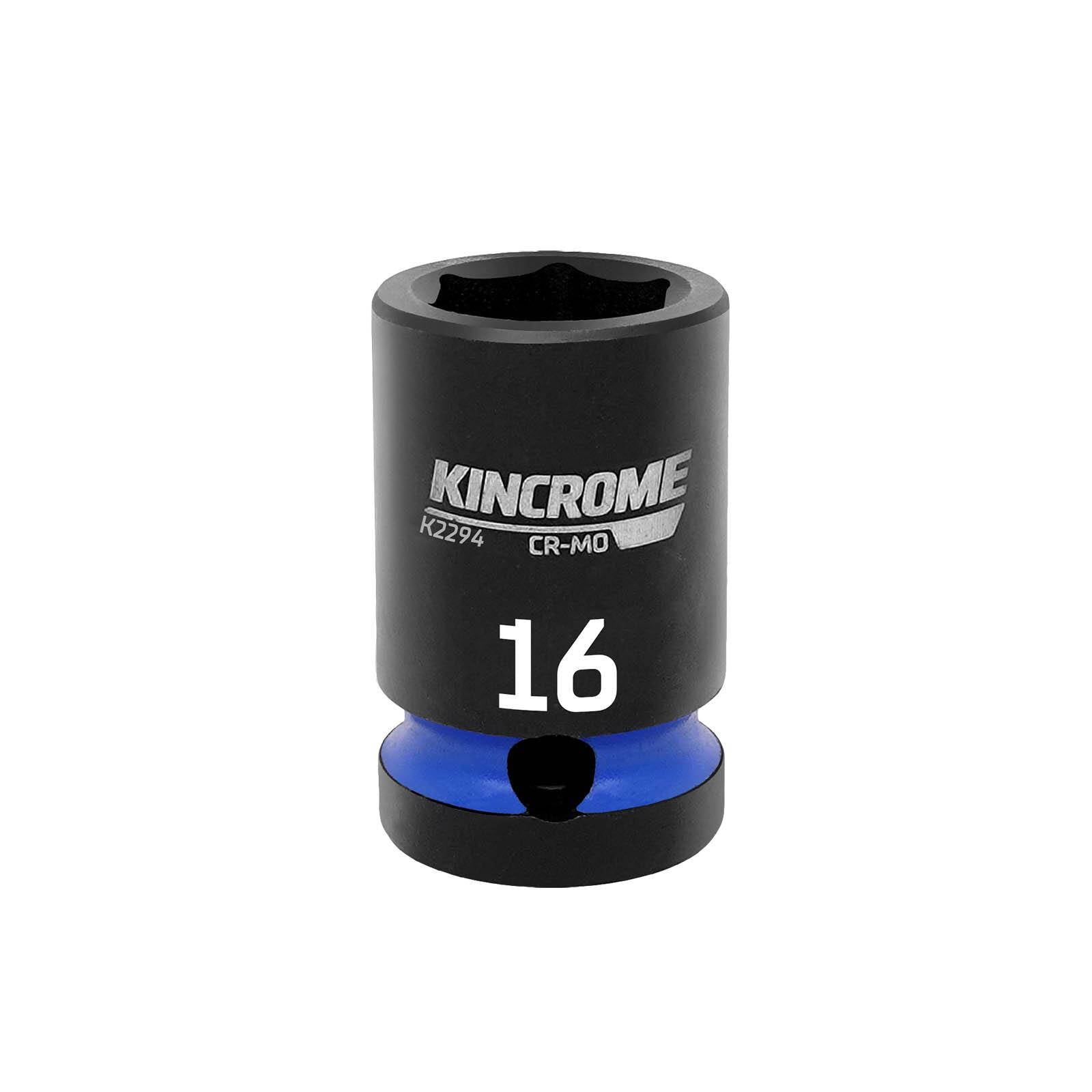 Kincrome 16mm 1/2" Square Drive Impact Socket Chrome Molybdenum 6 Point