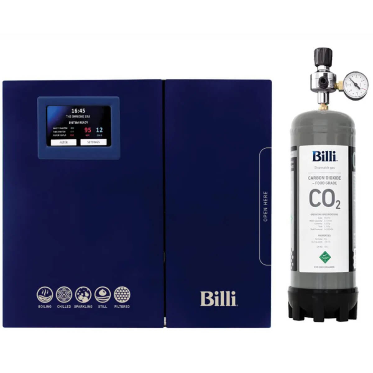 Billi Home BCS XL Boiling, Chilled and Sparkling Filtered Water Tap - Chrome - Touch Display - 925100LCH