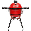 Kamado Joe Classic I Ceramic Grill - Red, Two-Tier Cooking, Cart with Locking Wheels - KJ23RH