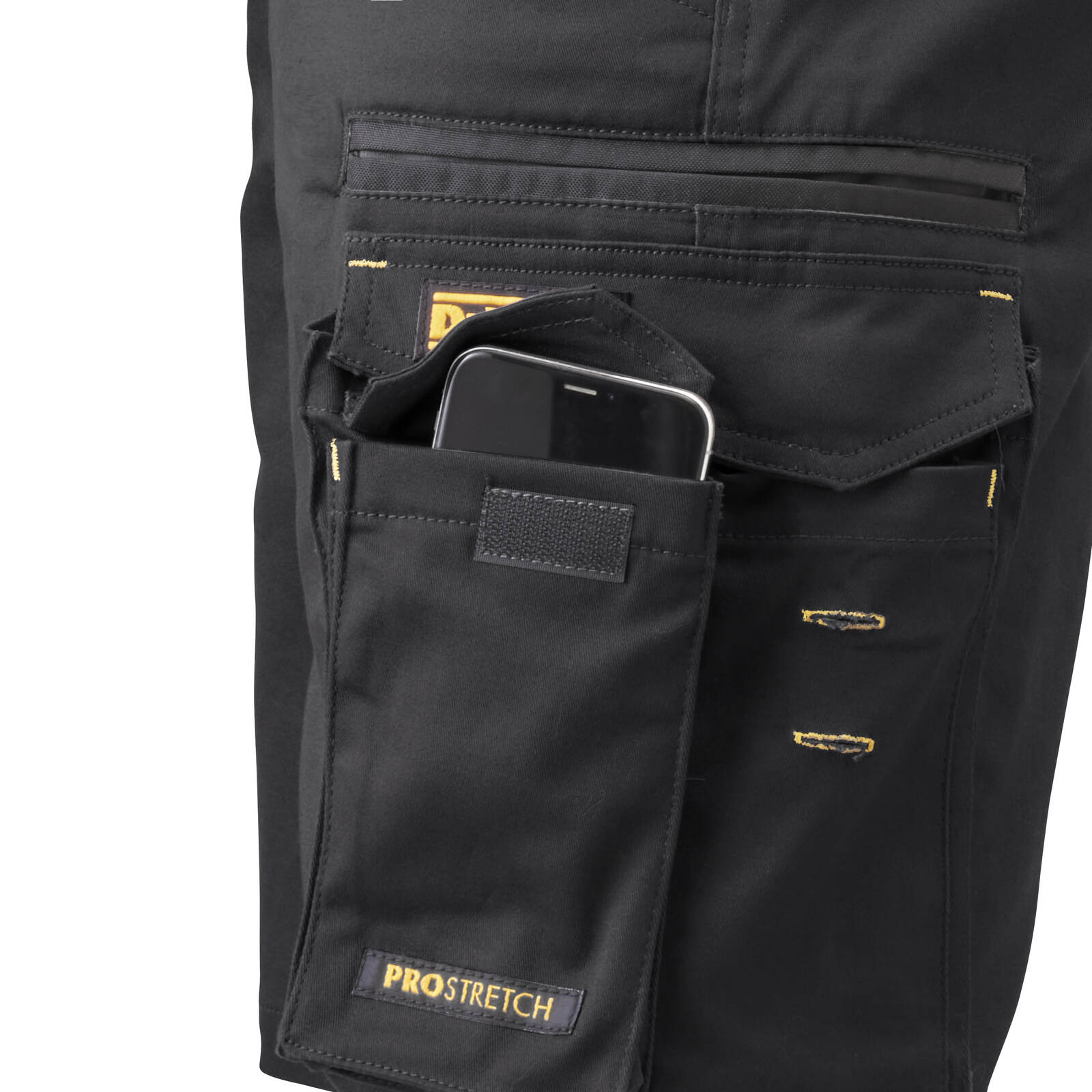 DEWALT Black Bennington PROStretch Shorts - Men's Size 40, Stretch Cotton