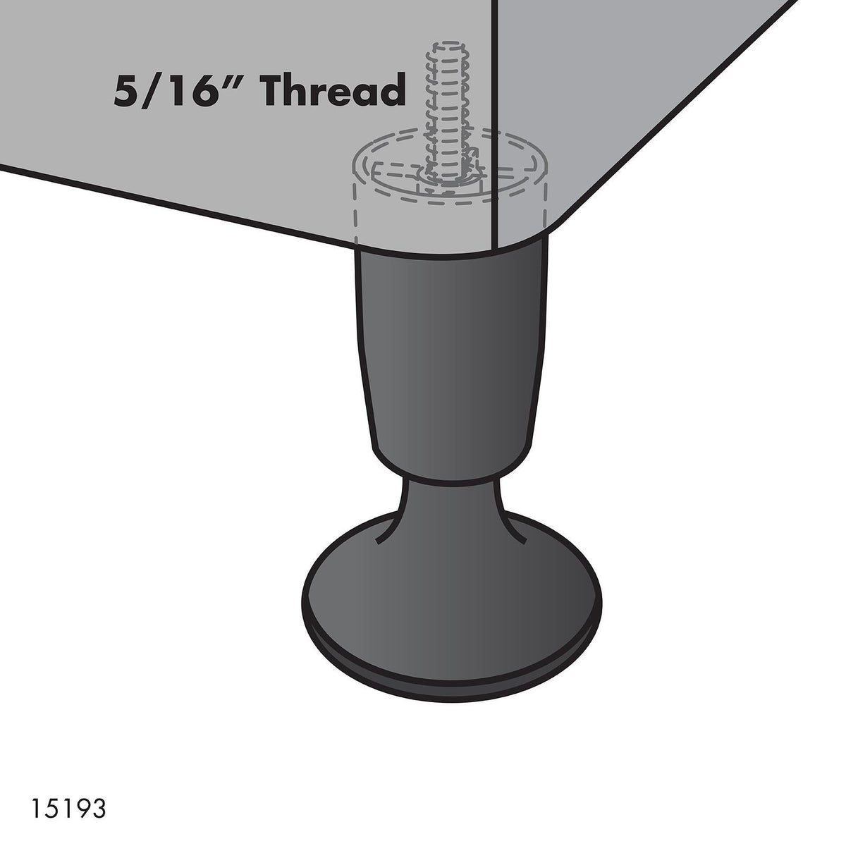 Move It 7.94mm (5/16") Threaded Nylon Bed Slide, Round