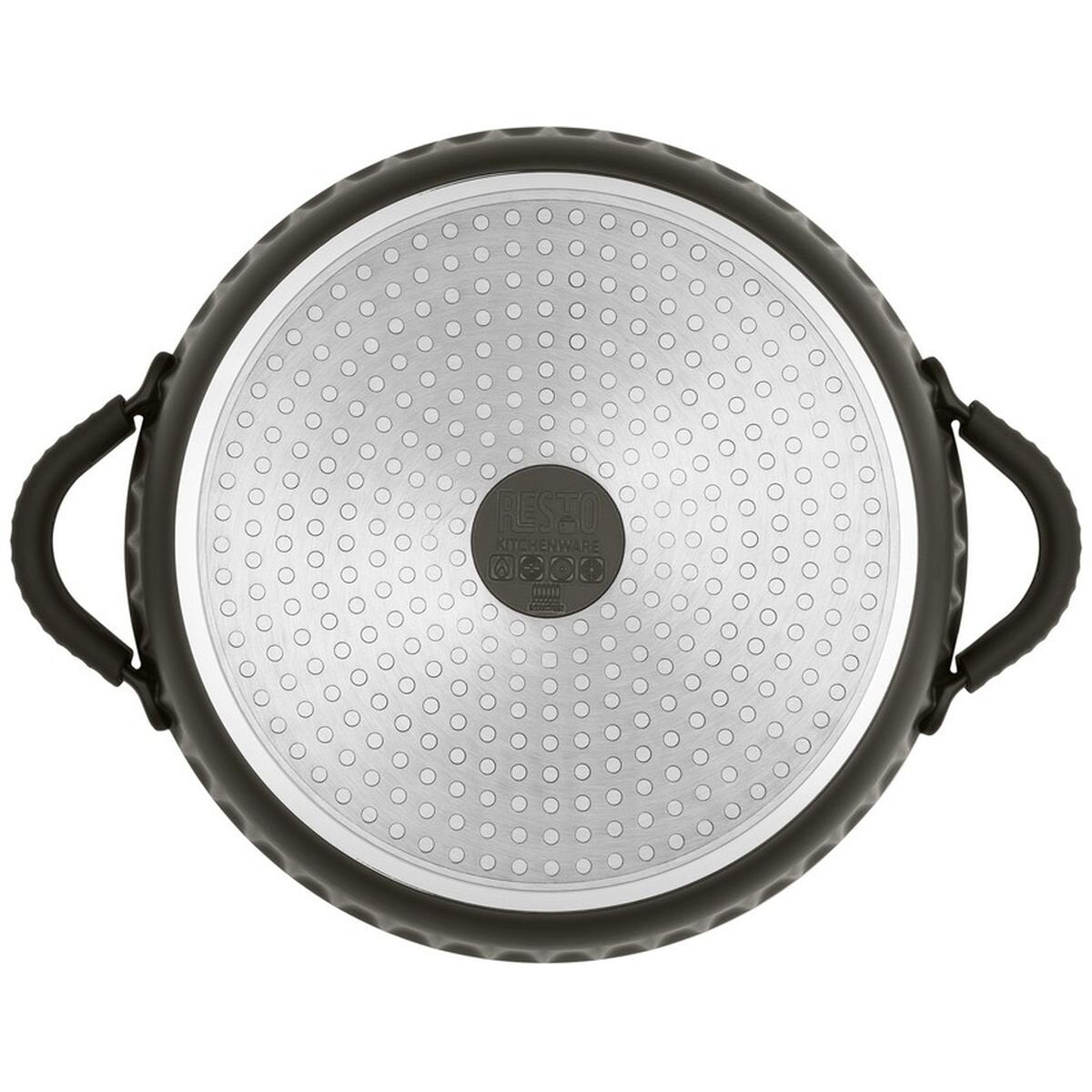 Resto Ascella 28cm Shallow Pot with Lid - 4.2L Capacity, Pfluon Non-Stick, Induction Compatible - RE94006
