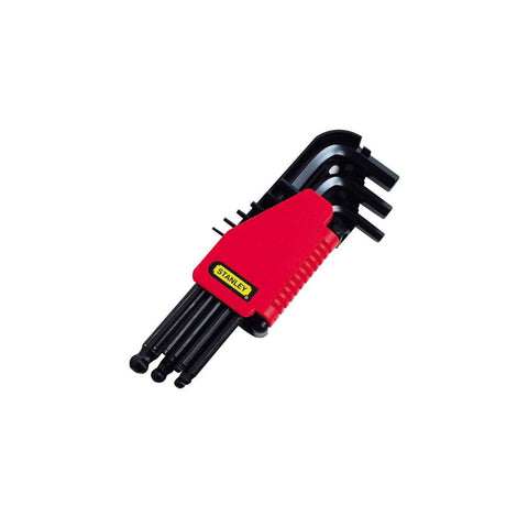 Stanley 9 Piece Metric Long Ball Point Hex Keys Set - High Tensile Steel - 0-69-256 - SuperSaverAU - view 1