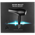 Silver Bullet Black Velvet hair dryer 2000W - long-life motor, three heat settings, diffuser - 900469