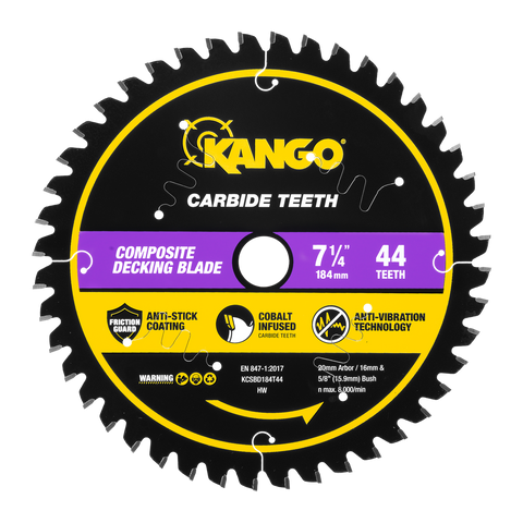 Kango 184mm 44T Composite Decking Circular Saw Blade - Durable - Precise Cuts - SuperSaverAU - view 1