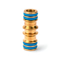 Holman 12mm 2-Way Brass Coupling Hose Connector, Gold Snap-On Fitting