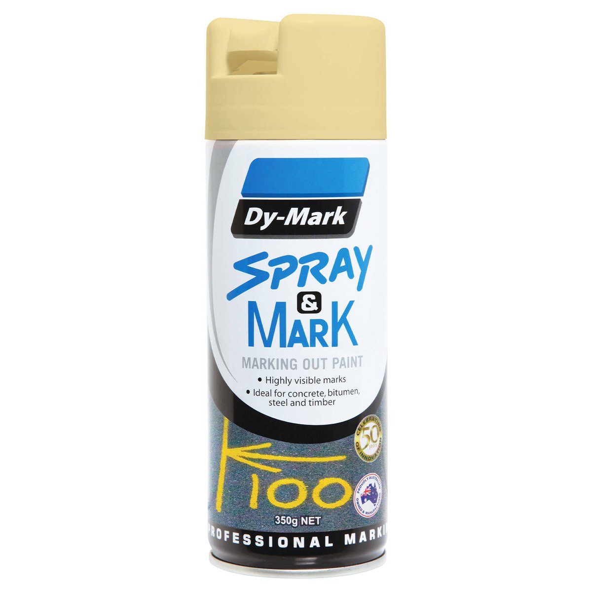 Dy Mark Spray Mark Cream Spray Paint - 350g - White - Precision Marking - SuperSaverAU - view 1