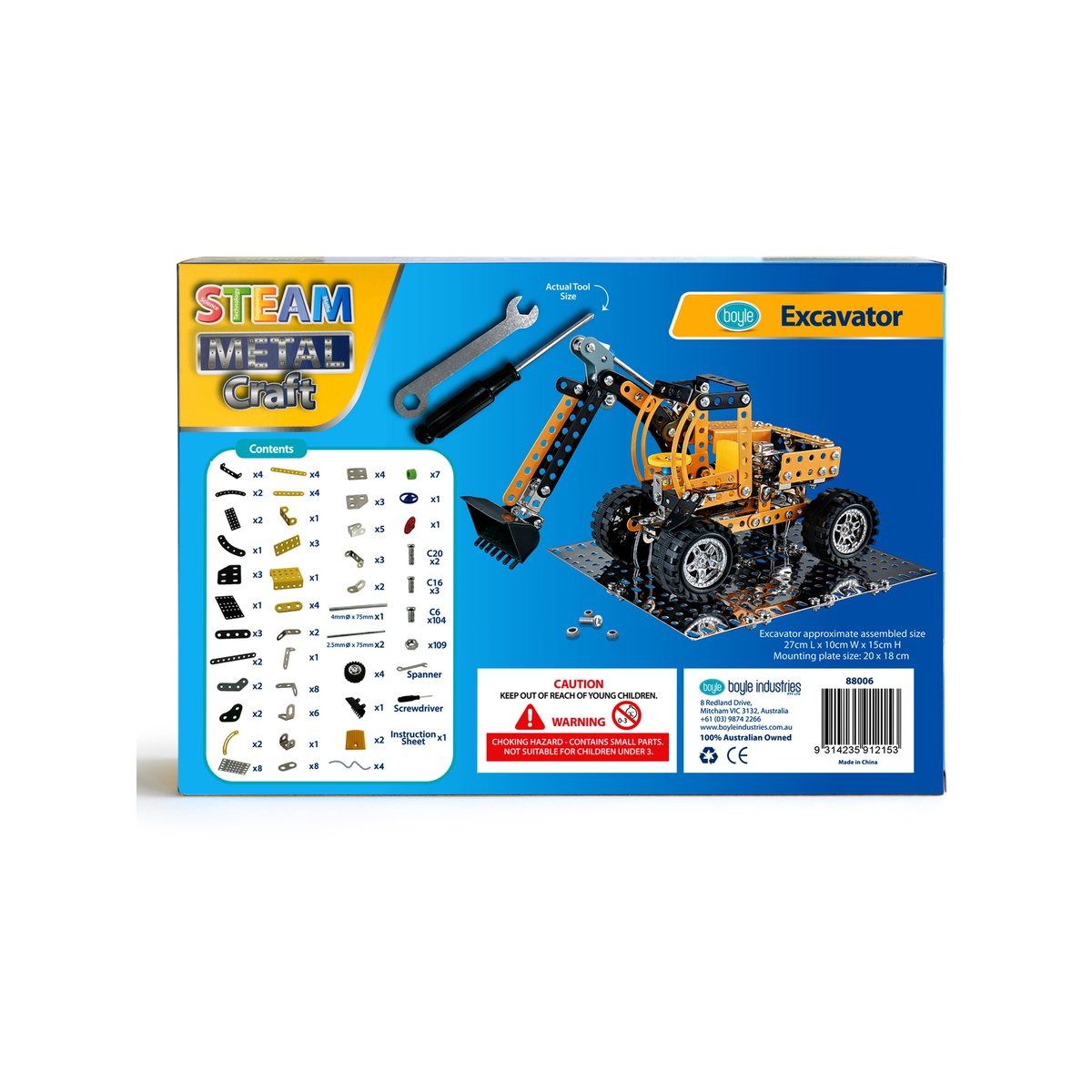 Boyle Metal Craft Kit - 335 Pieces - Excavator - Indoor Use - SuperSaverAU - view 2