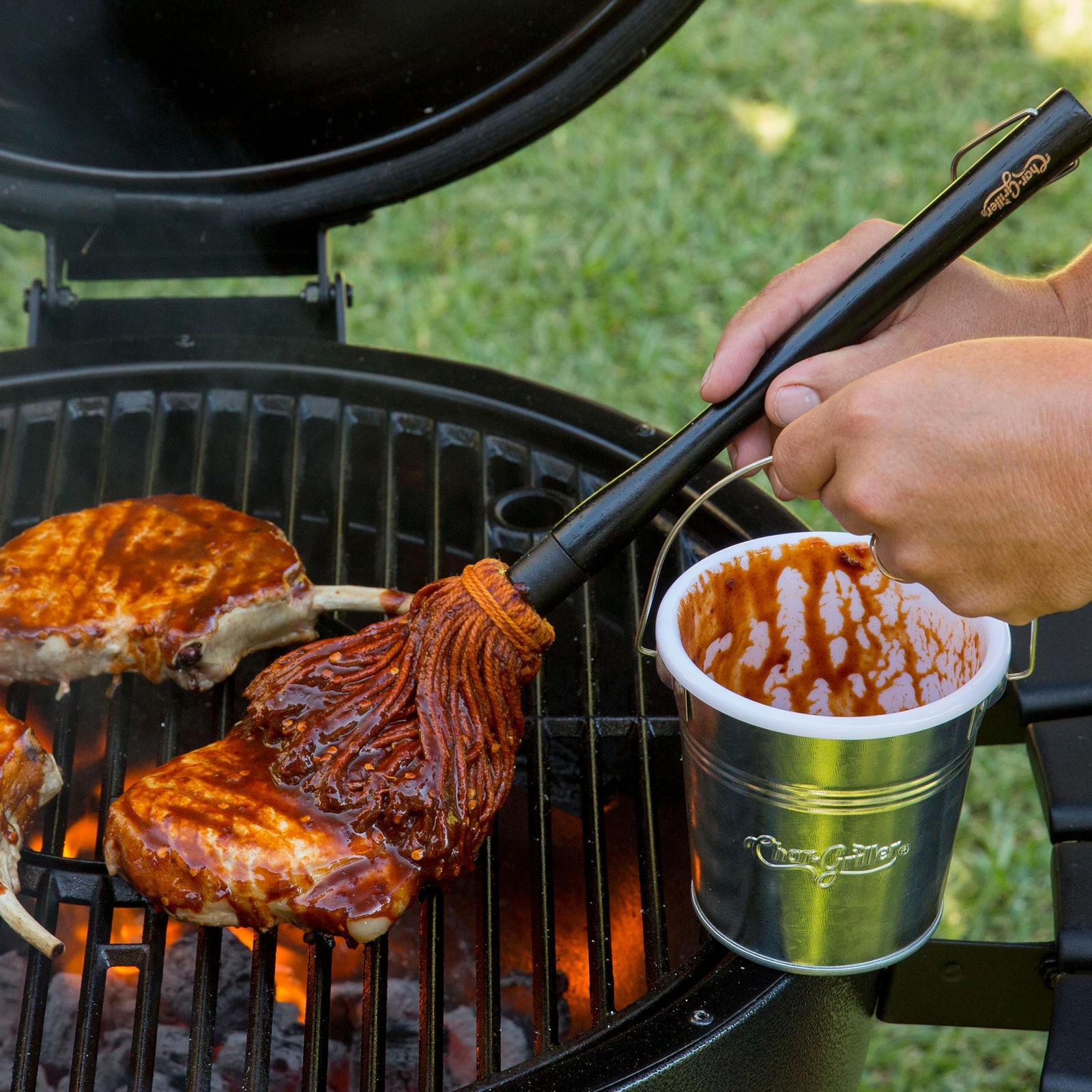 Char-Griller Silver Basting Bucket and Brush Set