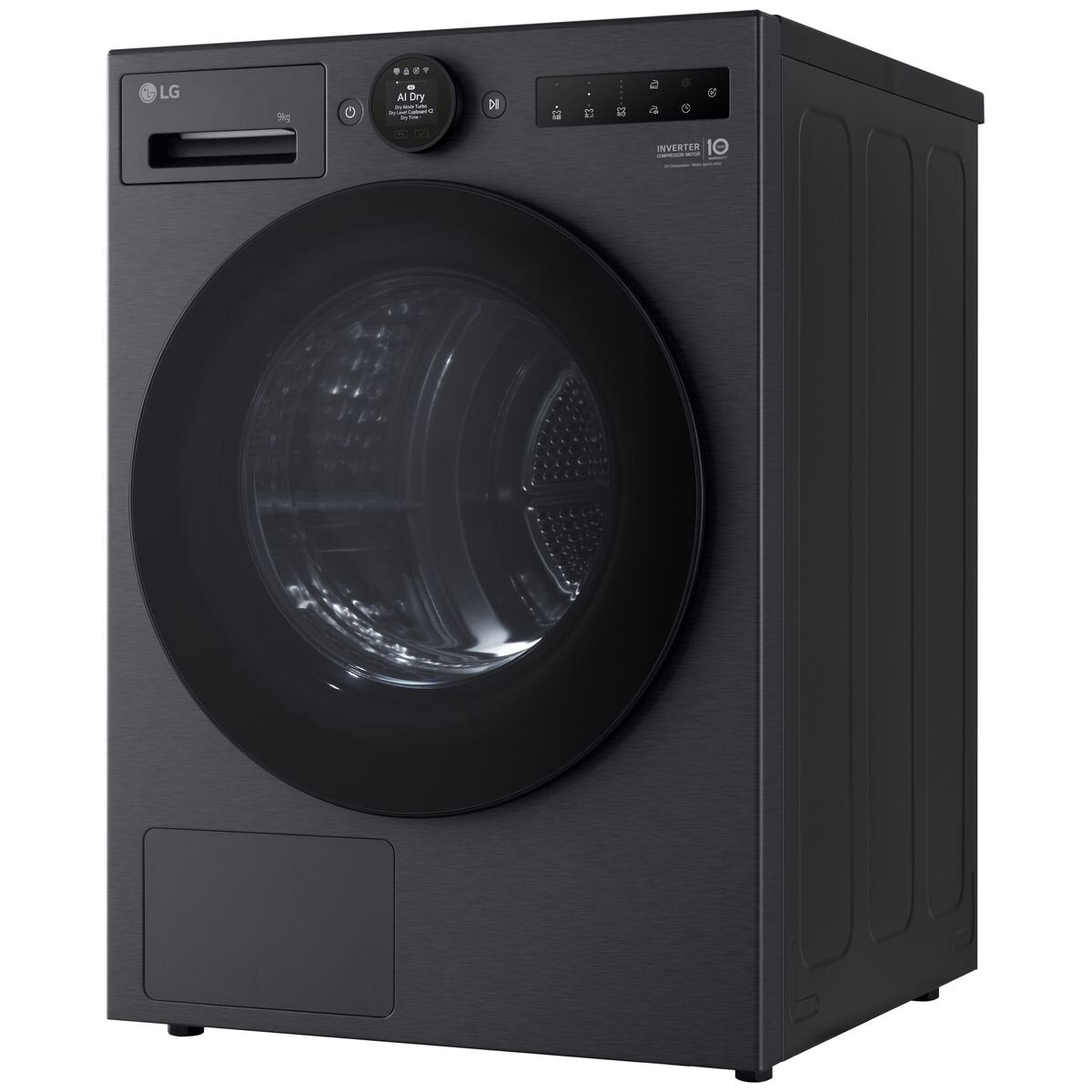 LG Series 9 9kg Heat Pump Dryer - Matte Black, 9 Star Energy Rating, TurboDry - DXH9-09MB