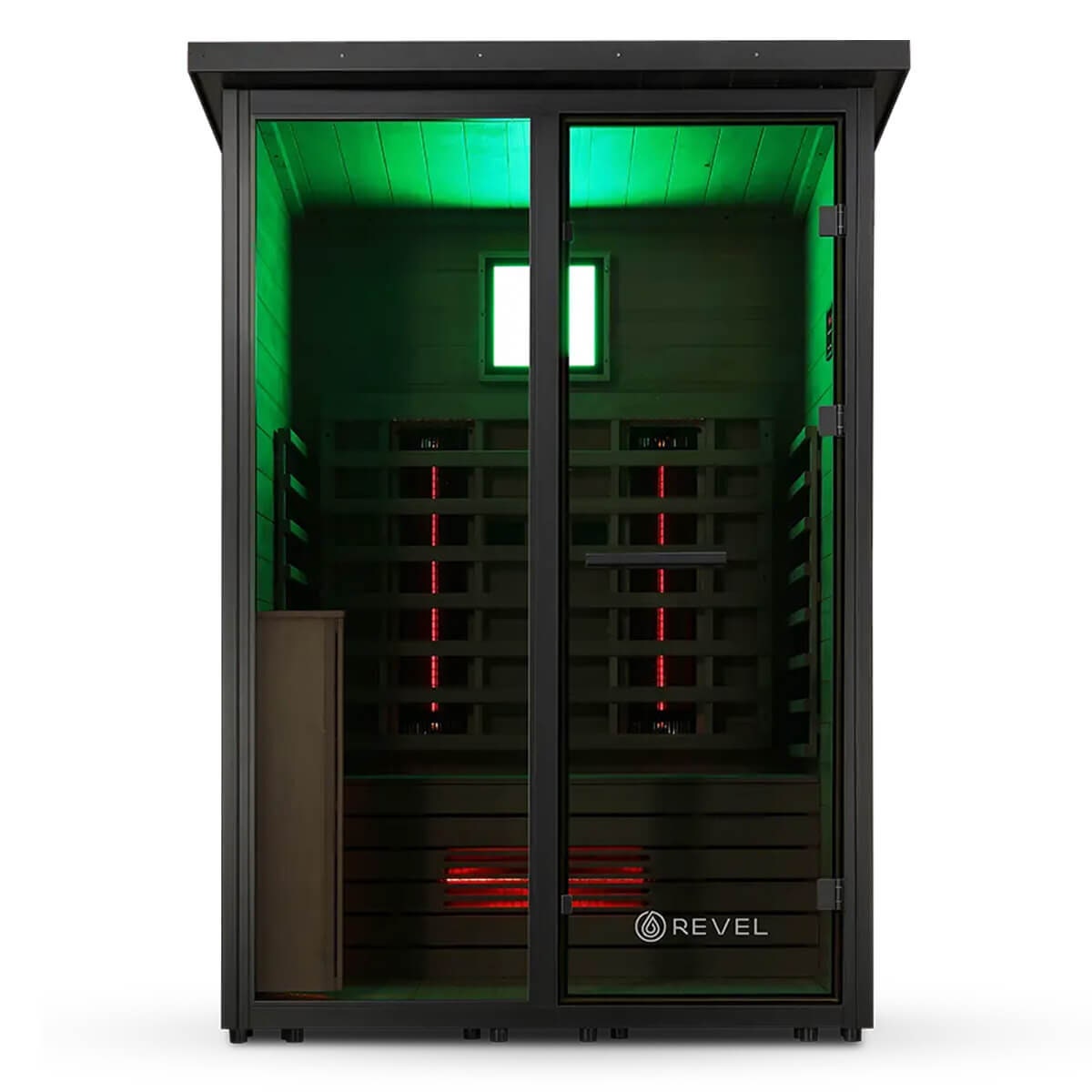 Revel Eclipse 2 Person Full Spectrum Infrared Cabin - Black WPC Exterior, Low EMF Heaters - R-FS-CABIN-2P
